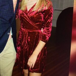 red velvet dress